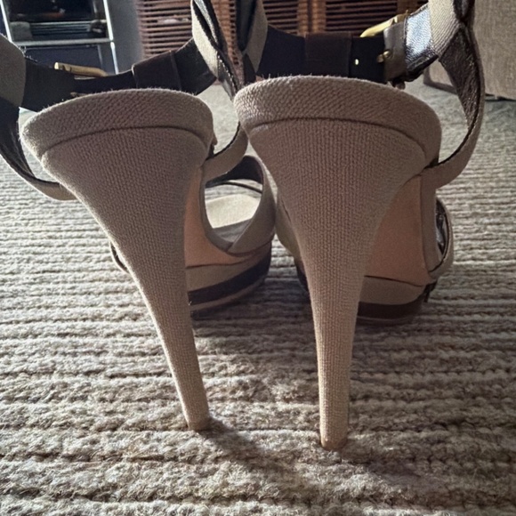 Gianvito Rossi Sz 39 Platform Sandal Canvas Leather - Orig $895.00 Made in Italy - Picture 8 of 8